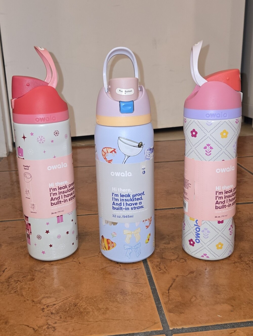 Set of 3 Insulated Water Bottles – 24 oz & 32 oz